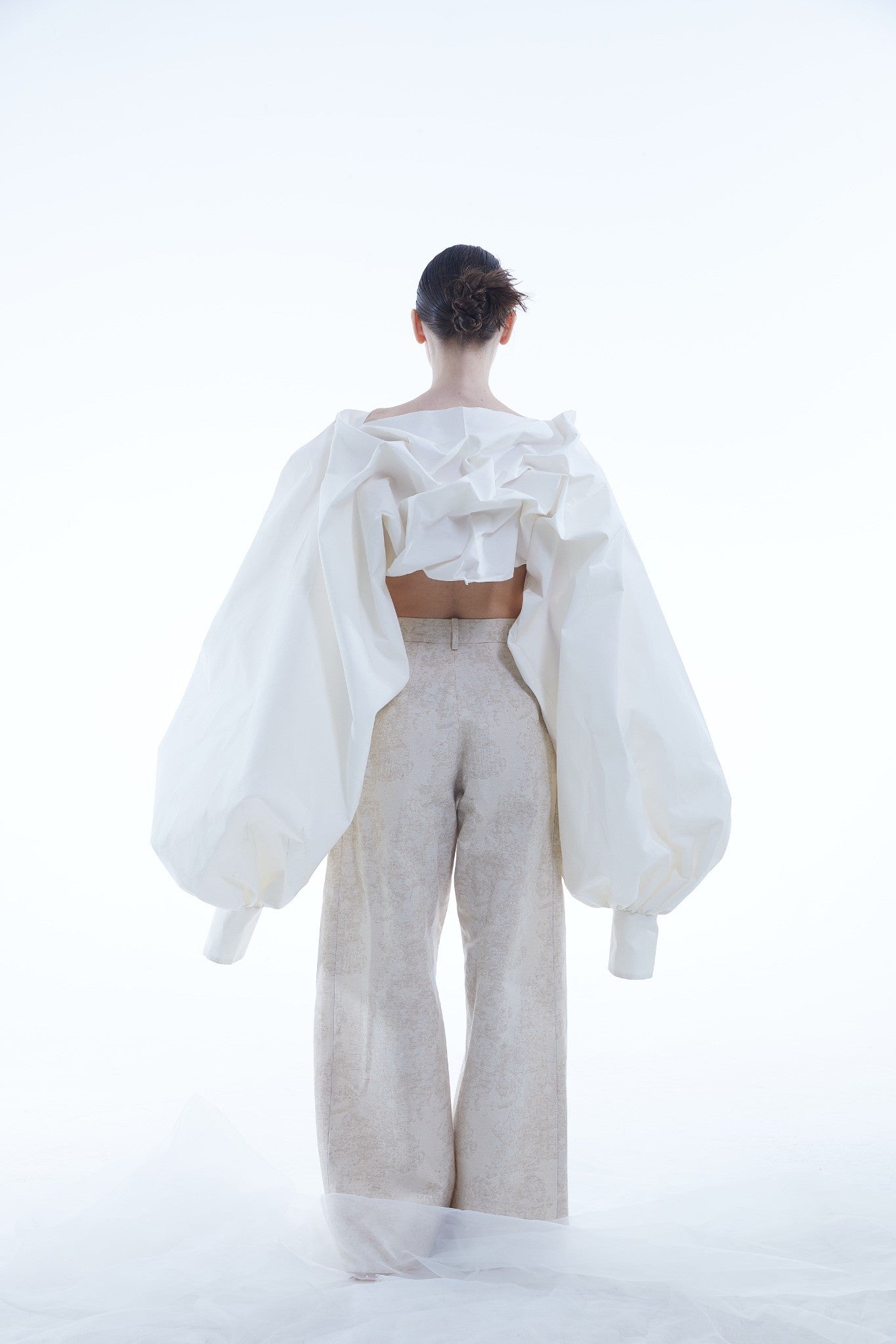 Jacquard Cotton Straight-Leg Pants with Five-Button Fly