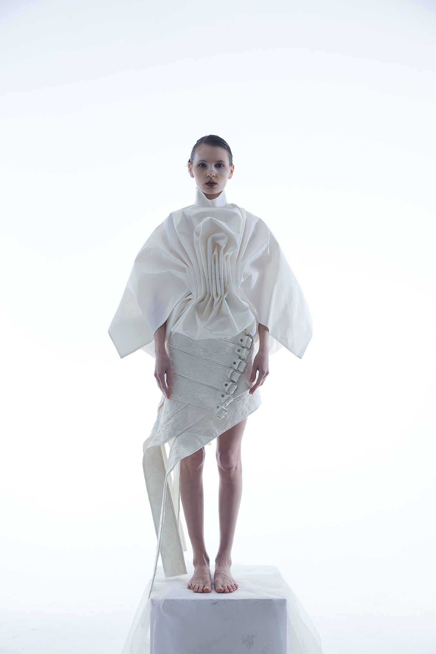Sculptural Fold Cotton Top
