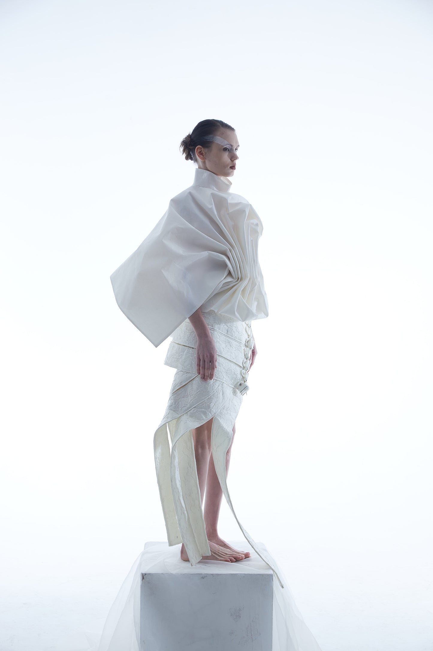 Sculptural Fold Cotton Top