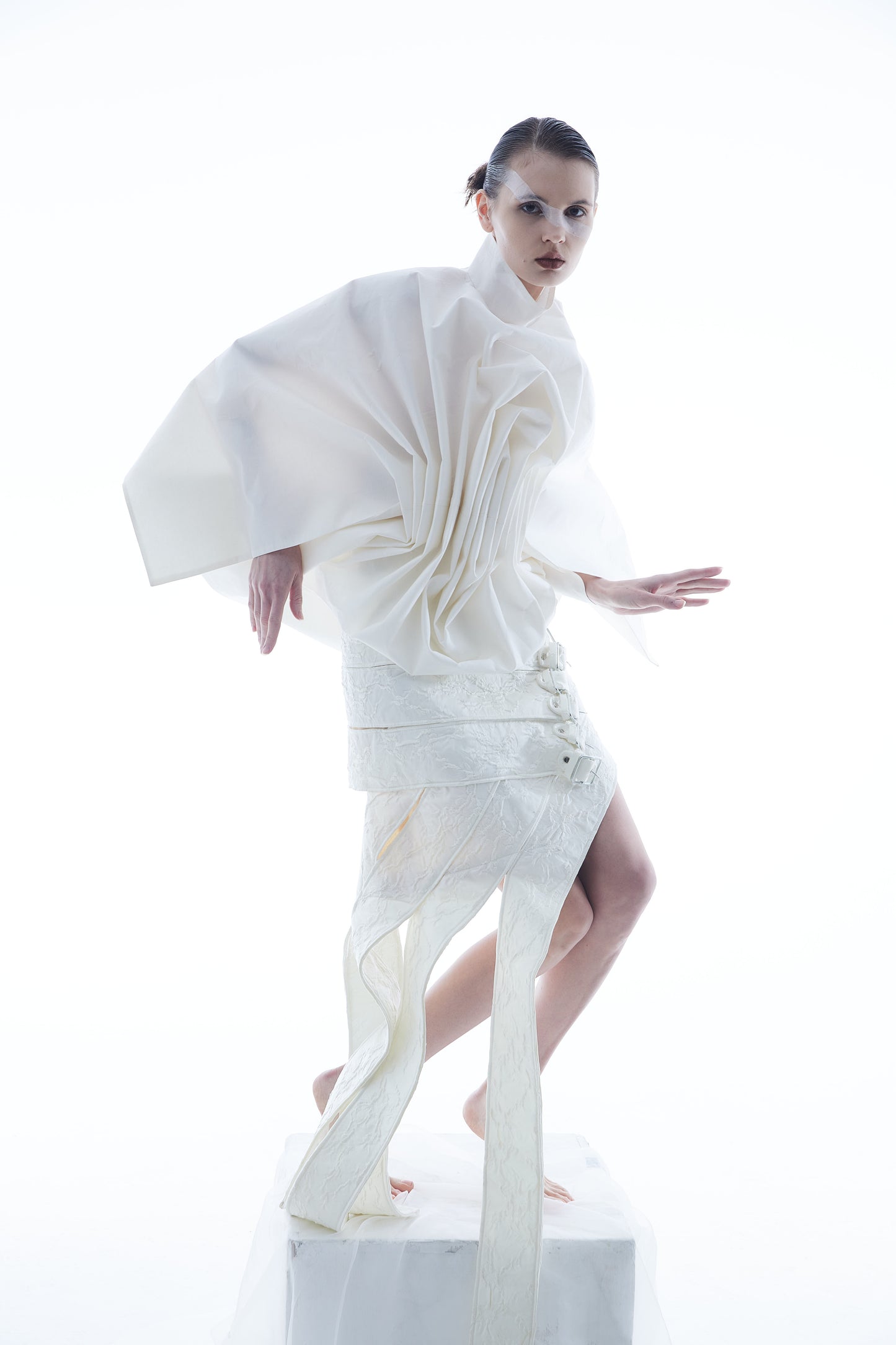 Sculptural Fold Cotton Top