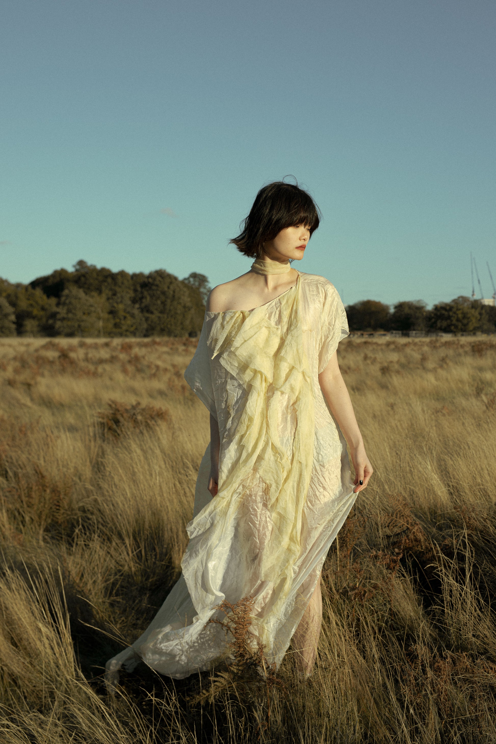 natural silk dress Natural silk light grey wedding dress